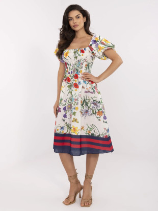 Floral Midi Dress with Short Sleeves
