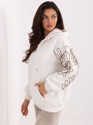 White Hoodie with Embroidery
