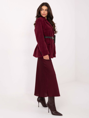 Elegant burgundy transitional coat with lining
