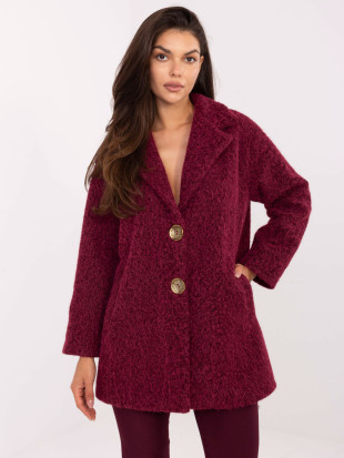 Elegant Transitional Coat in Burgundy