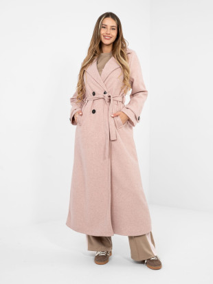 Elegant transitional coat in dark pink
