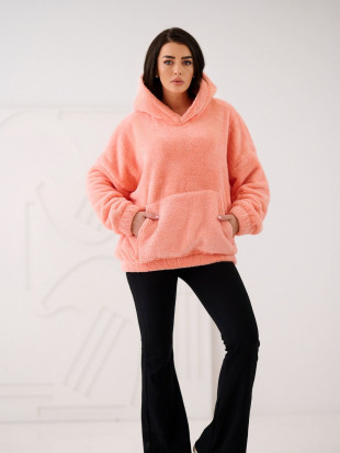 Peach orange hoodie with pocket