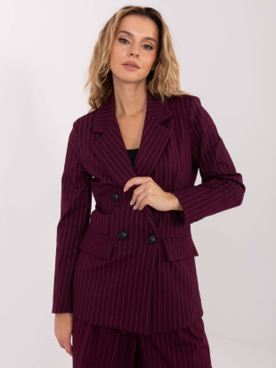 Elegant burgundy striped blazer