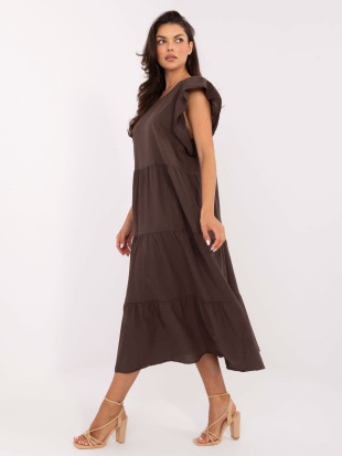 Oversize Midi Dress in Dark Brown