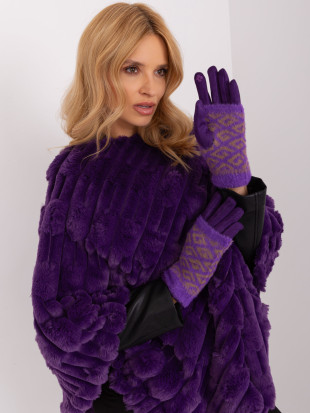 Women's Gloves in Dark Purple Color