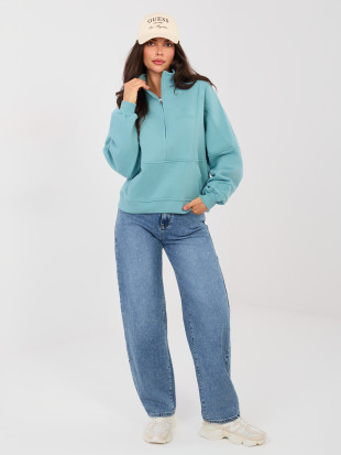 Women's balloon fit high-waisted jeans, dark blue