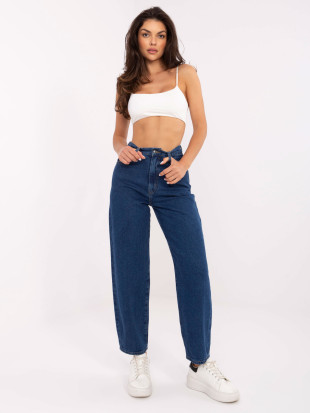 Stylish Wide Leg Jeans in Dark Blue