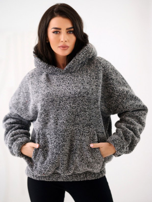 Women's dark grey hoodie with hood and pocket