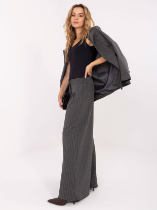 Elegant grey palazzo trousers with stripes