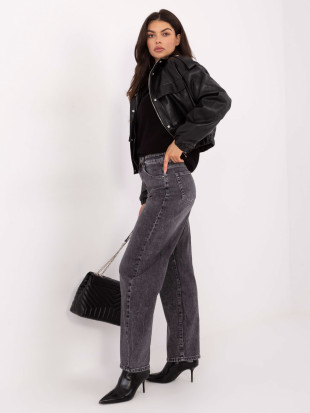 Women's dark grey balloon fit jeans