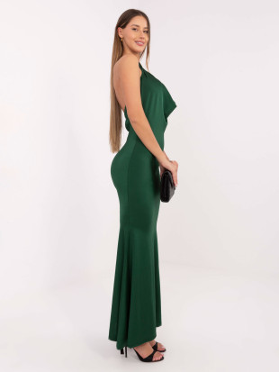 Elegant dark green maxi dress
