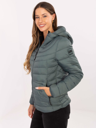 Green Quilted Jacket with Hood