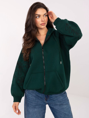 Green hoodie with embroidery