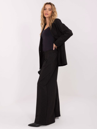 Elegant black palazzo trousers with stripes