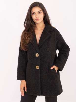 Short elegant transitional coat black