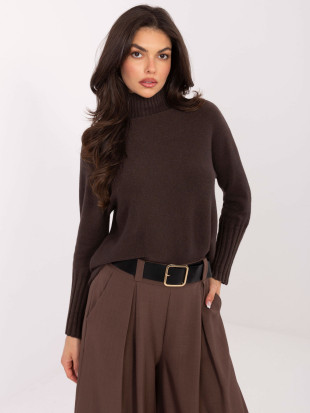 Brown viscose turtleneck sweater