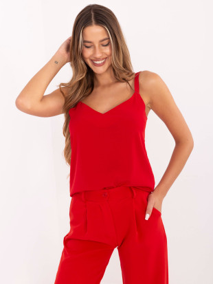 Stylish Red V-Neck Top