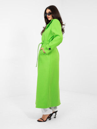 Elegant women's transitional coat in neon green