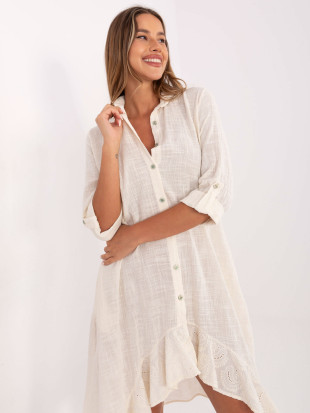 Asymmetrical Summer Dress in Light Beige