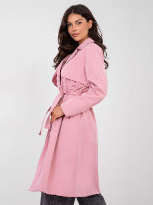Light Pink Transitional Trench Coat with Belt