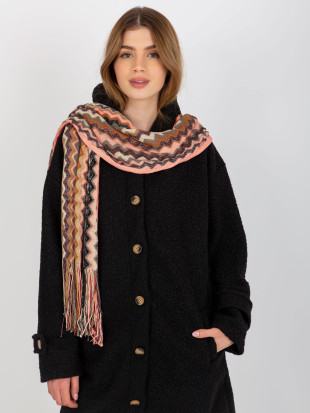 Light Pink Patterned Scarf with Shiny Thread