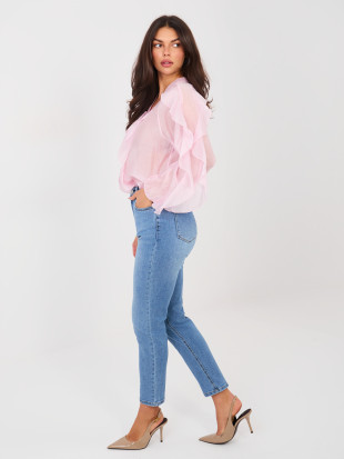 Women's skinny jeans with high waist, blue