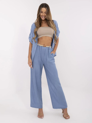 Stylish Blue High-Waisted Pants