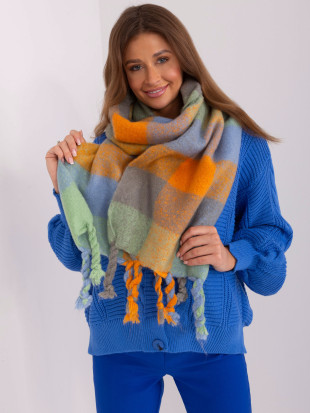 Elegant Orange Scarf with Fringes