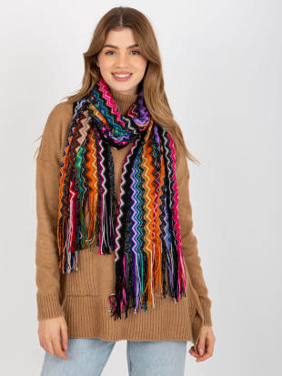 Women's Scarf with Colorful Patterns and Fringes