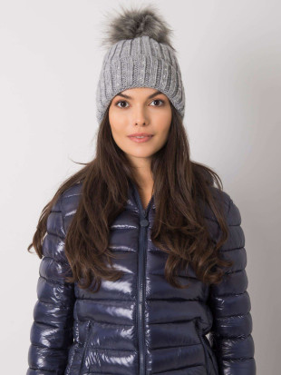 Gray Insulated Hat with Applications