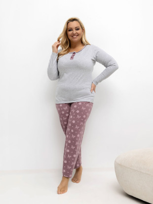 Women's grey pyjamas with floral print